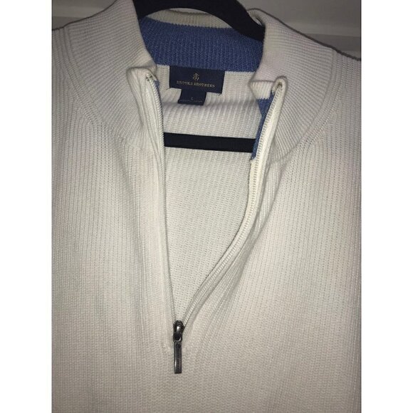 BROOKS brothers ribbed 1/2 zip sweater - Picture 3 of 11